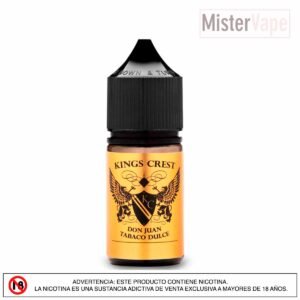 Don Juan Tabaco Dulce by Kings Crest Nic Salt Mezcla suave de tabaco y caramelo para un vapeo dulce y sabroso.