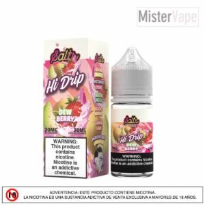 Dew Berry by Hi Drip Salt Mezcla de frutas frescas y dulces con un toque de sal de nicotina para un vapeo suave.