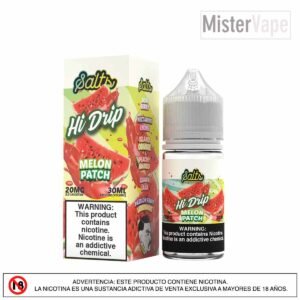 Melon Patch by Hi Drip Salt Sabor refrescante de melón con sal de nicotina, ideal para un vapeo afrutado y dulce.