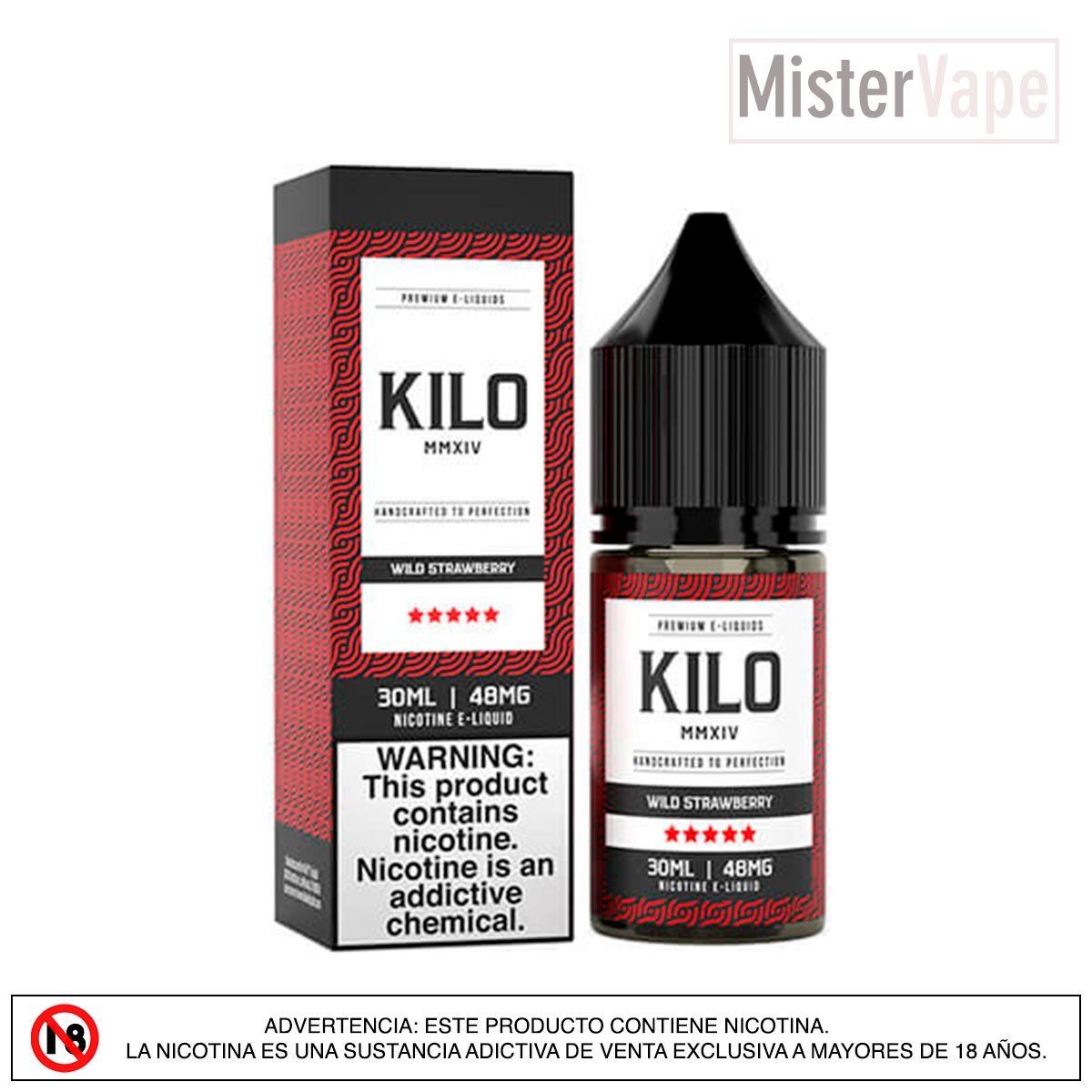 Wild Strawberry Salt by Kilo Sabor dulce y natural de fresas silvestres con sal de nicotina, perfecto para un vapeo afrutado.