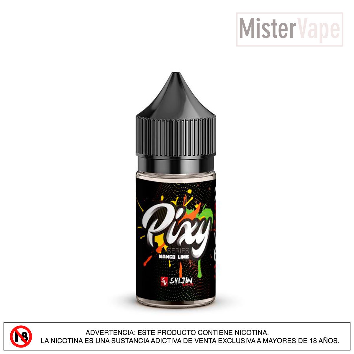 Mango Lime Salt Pixy by Shijin Vapor Mango y lima con sal de nicotina para un vapeo afrutado y refrescante.