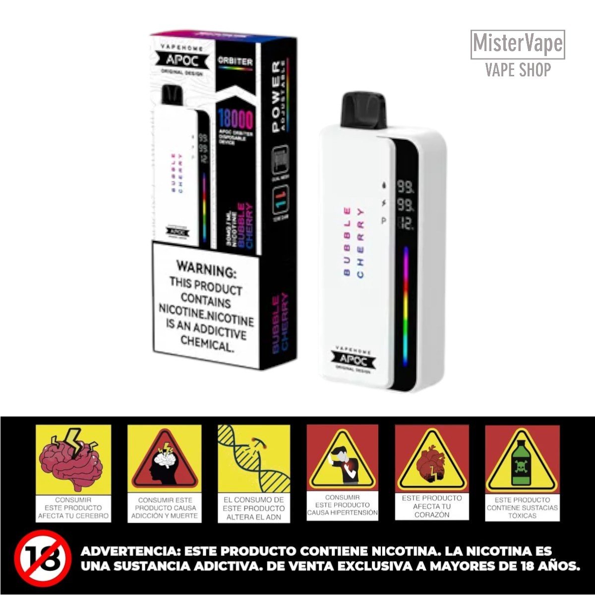 BUBBLE CHERRY 18000 PUFFS BY APOC