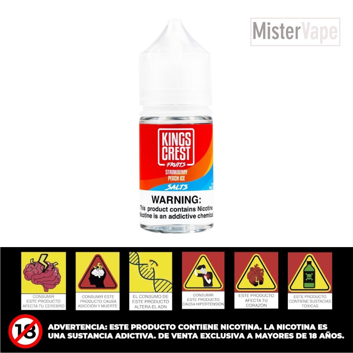 STRAWBERRY PEACH ICE BY KINGS CREST FRUITS NIC SALT