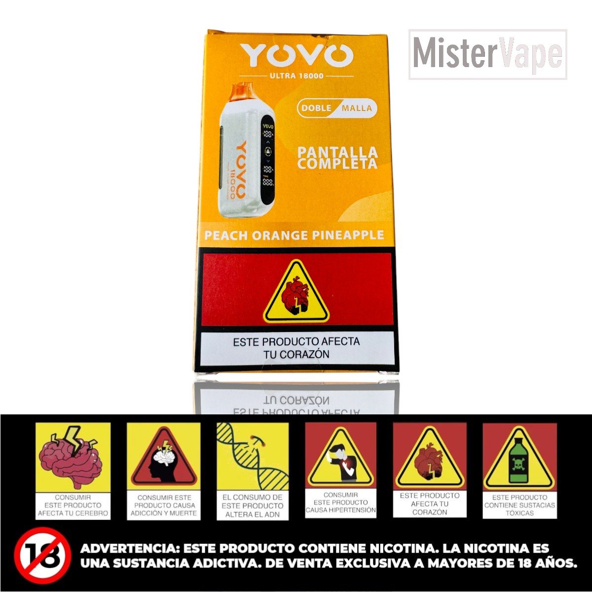 PEACH ORANGE PINEAPPLE 18000 PUFFS BY YOVO ULTRA